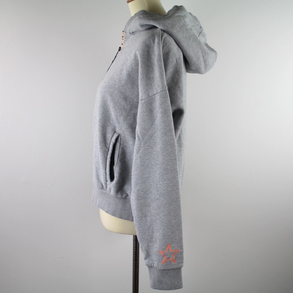 PE NATION The Elite Two Hoodie Grey Zip Up Jacket Orange Star Cuffs M - Picture 5 of 8
